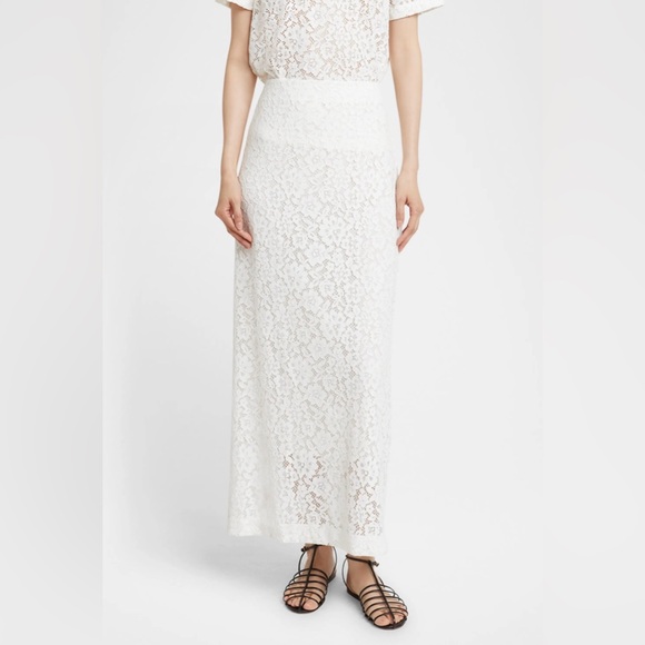 NWOT Proenza Schouler Jasmine White Lace Skirt White Sheer Skirt Size 4 - Picture 5 of 14